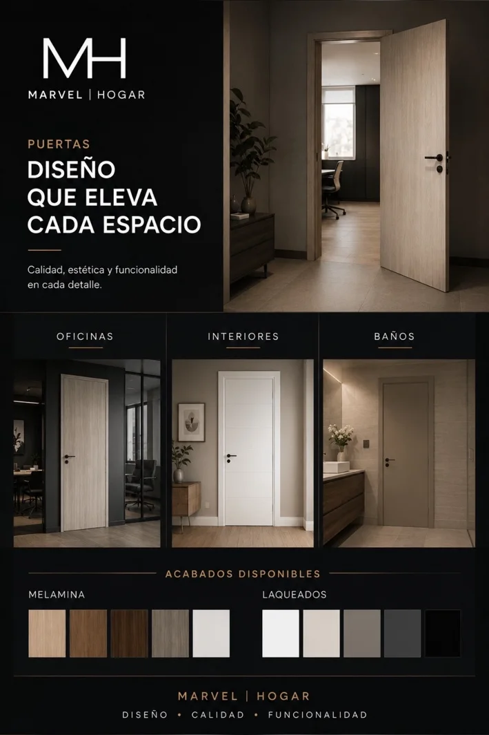 Puertas para oficinas, interiores y baños